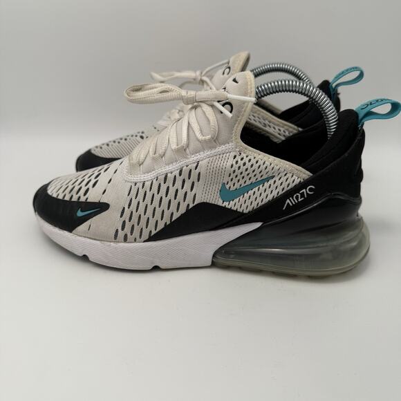 Nike Air Max 270 Shoes White Black Teal Cactus 943345-101 Youth Sz 6Y Womens 7.5 - Picture 4 of 9